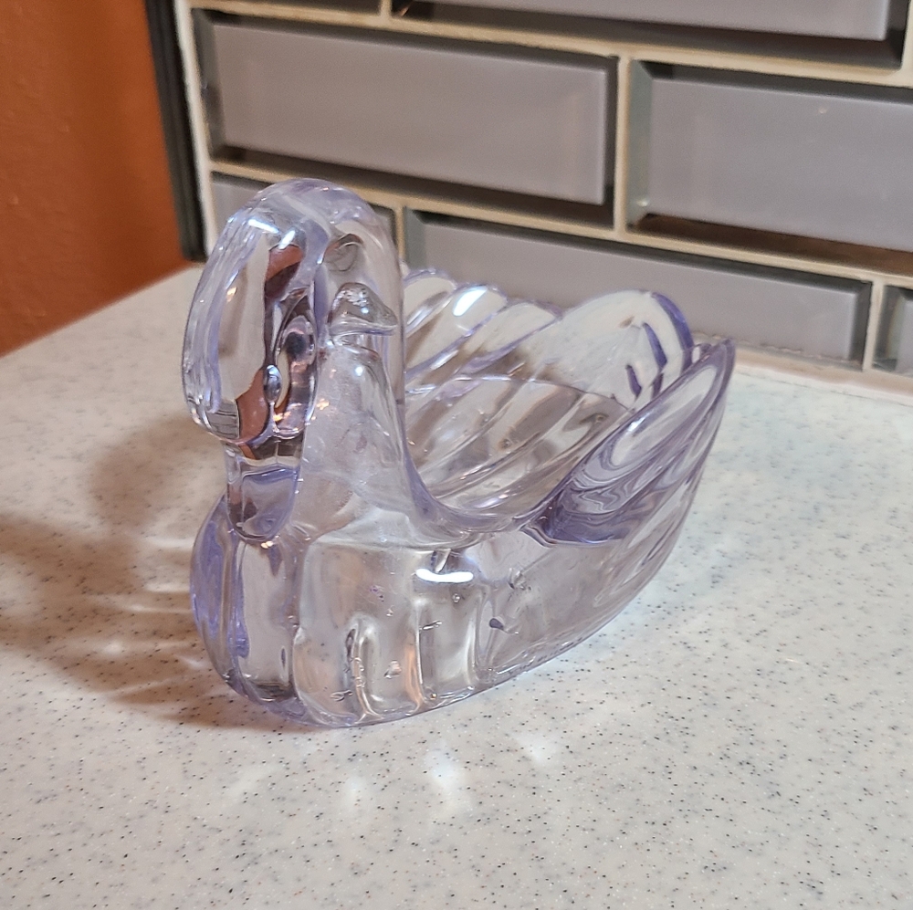 Vintage Clear Plastic Swan Soap DIsh Vintage Home Decor 1990s